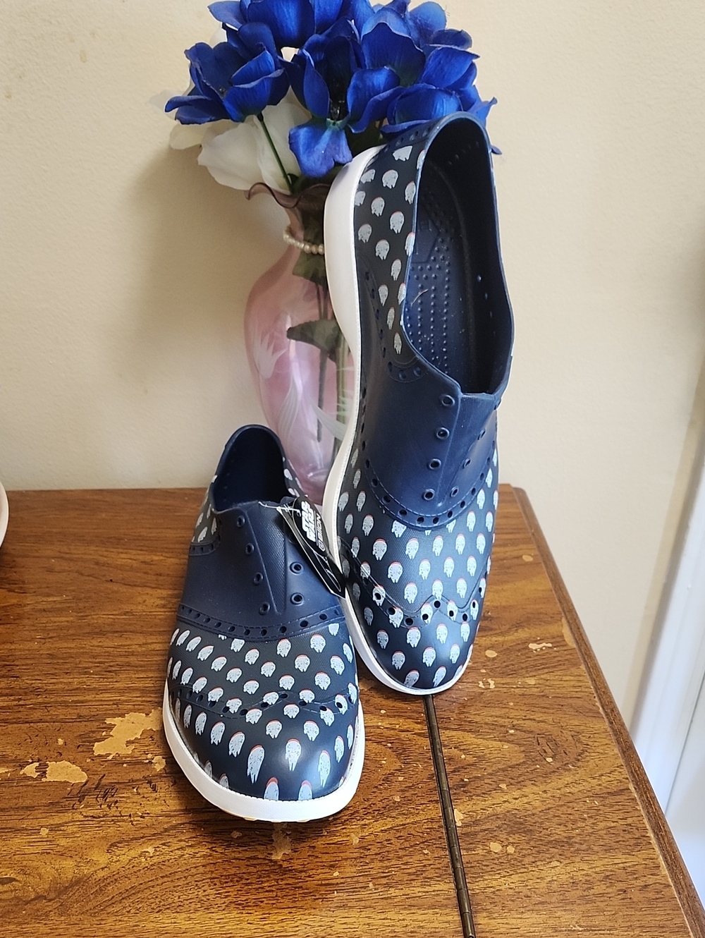Men's Navy Patterned Slip-On Casual Loafers